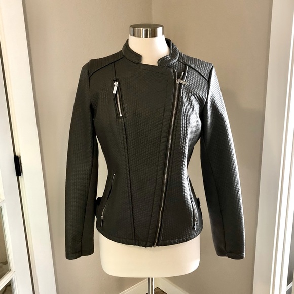 NEW WITH TAGS! Calvin Klein Women’s Moto Asymmetrical ZIP Jacket (Small) - Picture 2 of 11